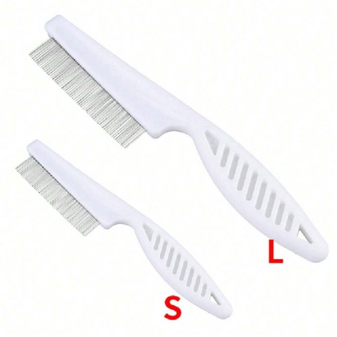 1pc White Pet Flea Comb For Dogs & Cats Pet Grooming Tool with Rounded & Smooth Ends