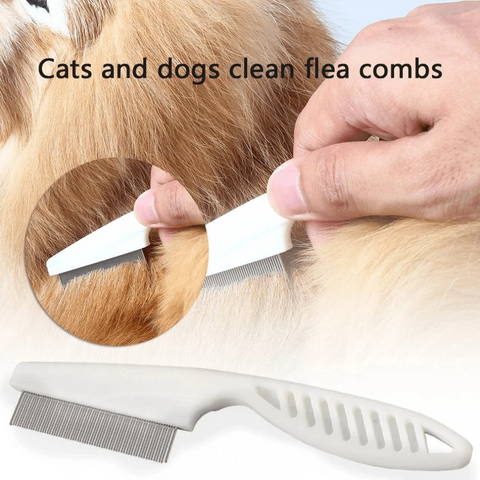 1pc White Pet Flea Comb For Dogs & Cats Pet Grooming Tool with Rounded & Smooth Ends