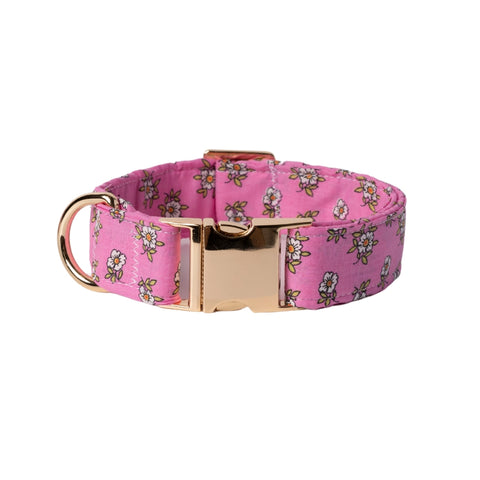 Handmade Collar Leash Matching Set - Floral Delight