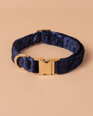 Handmade Dog Collar- Starblink Midnight Azure