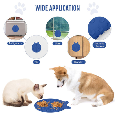 Pet Food Mat Dog Lick Mat Treat Slow Feeding Mat with Suction Cups Pet Feeding Mat