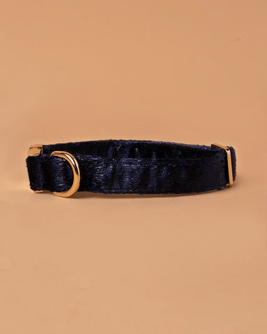 Handmade Dog Collar- Starblink Midnight Azure