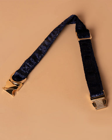 Handmade Dog Collar- Starblink Midnight Azure