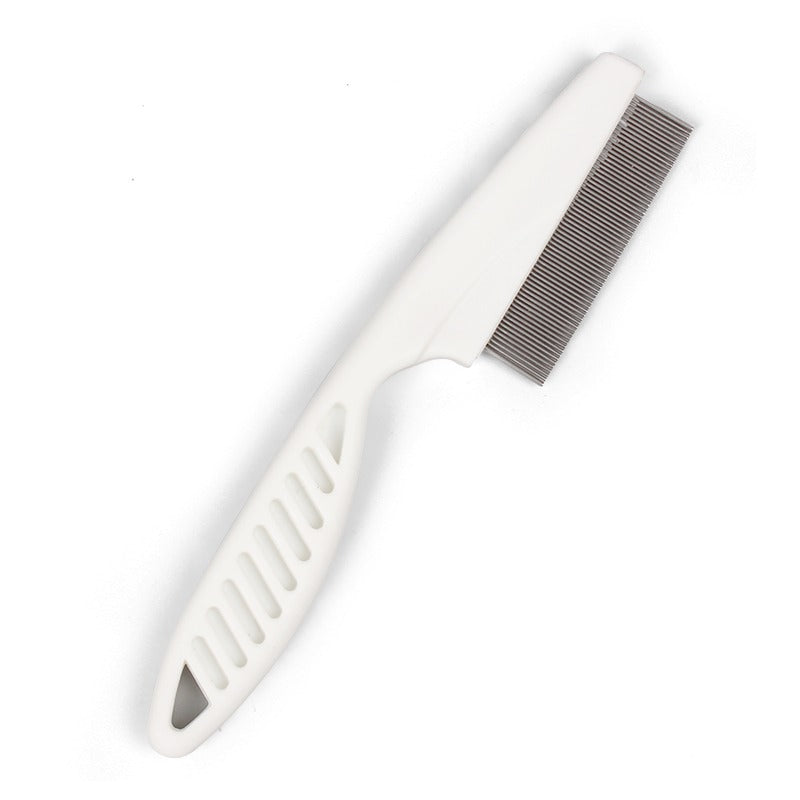 1pc White Pet Flea Comb For Dogs & Cats Pet Grooming Tool with Rounded & Smooth Ends