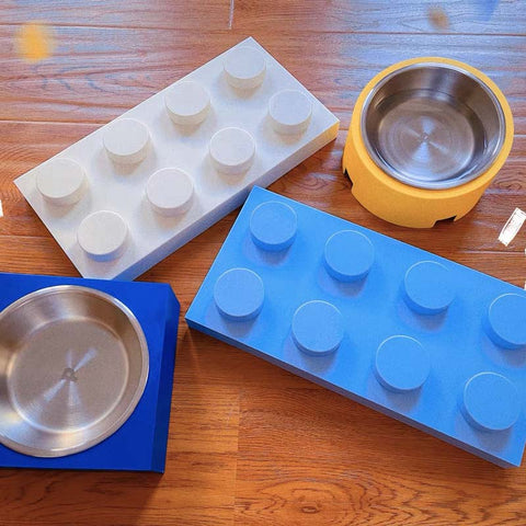 Building Block Pet Food Bowl Dog Bowl Cat Bowl Combined Double Bowl Pet Bowl Pet Supplies