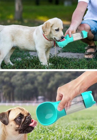 4 in 1 Dog Water Bottles Portable Pet Water Bottle Dog Cat Travel Water Dispenser for Walking Hiking