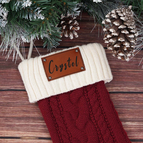 Christmas Stockings With Name Leather Knitted Christmas Stockings