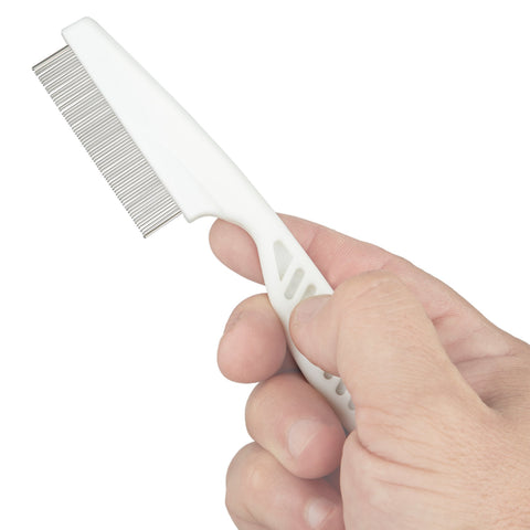 1pc White Pet Flea Comb For Dogs & Cats Pet Grooming Tool with Rounded & Smooth Ends