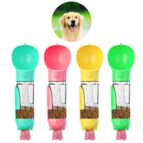 4 in 1 Dog Water Bottles Portable Pet Water Bottle Dog Cat Travel Water Dispenser for Walking Hiking