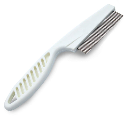 1pc White Pet Flea Comb For Dogs & Cats Pet Grooming Tool with Rounded & Smooth Ends