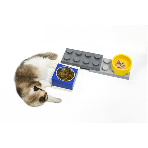 Building Block Pet Food Bowl Dog Bowl Cat Bowl Combined Double Bowl Pet Bowl Pet Supplies