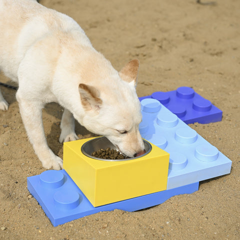 Building Block Pet Food Bowl Dog Bowl Cat Bowl Combined Double Bowl Pet Bowl Pet Supplies